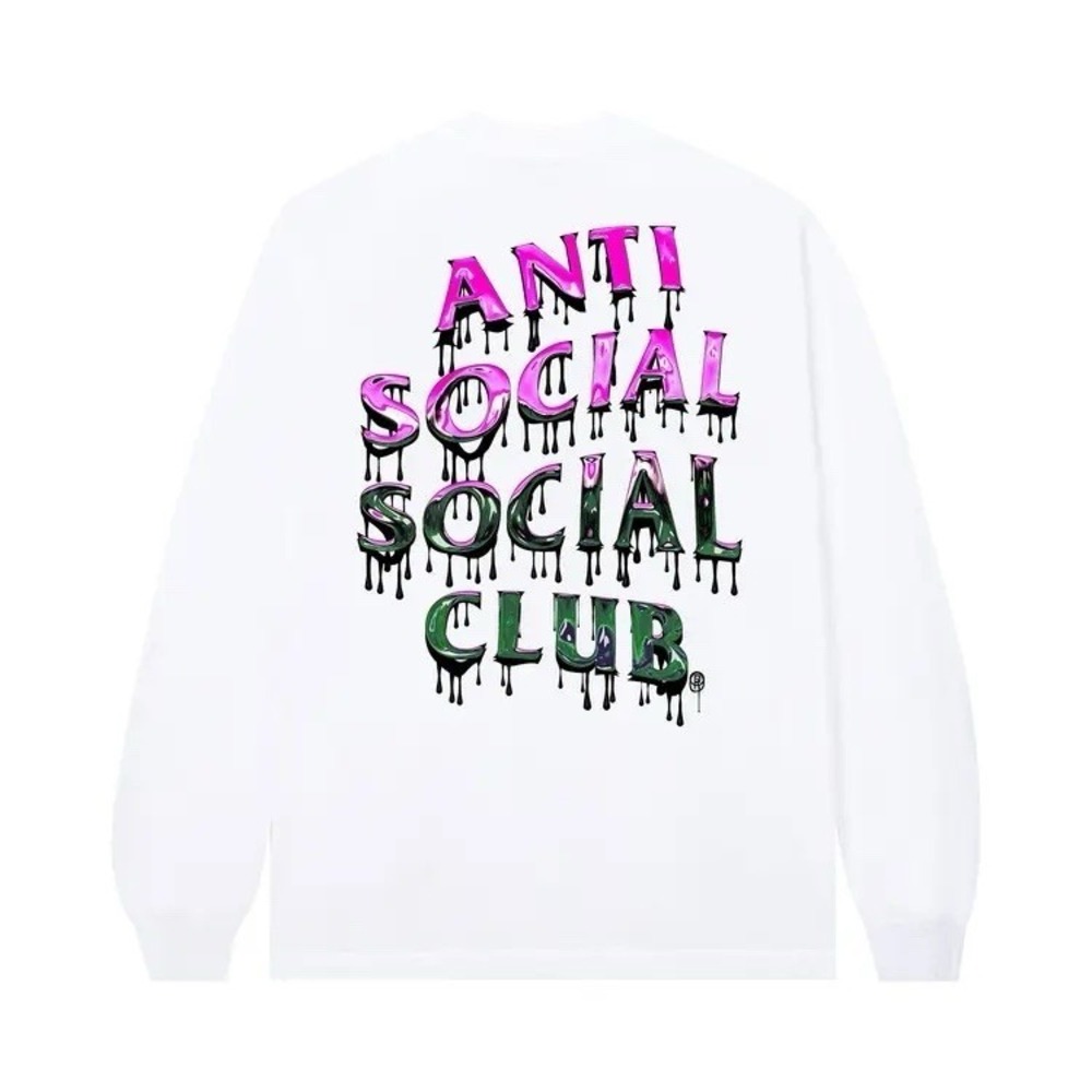 Anti Social Social Club Mind Melt Long Sleeve White Shirt - New - XL